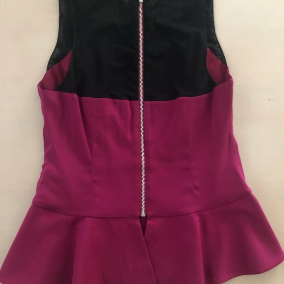 Marciano raspberry and sheer black peplum - Picture 3 of 4